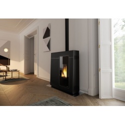 Soba pe peleti PALAZZETTI Ecofire Ecofire Michelle 8, dimensiuni 89 x 32 x 112 cm - 140 kg, culoare negru