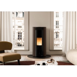 Soba pe peleti PALAZZETTI Ecofire Ecofire Emily 6, dimensiuni 53 x 53 x 110 cm - 99 kg, culoare otel moka