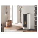 Soba pe peleti PALAZZETTI Ecofire Melita 8, dimensiuni 53 x 58 x 119 cm - 112 kg, culoare otel alb