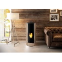 Soba pe peleti PALAZZETTI Ecofire Nina 8, dimensiuni 53 x 59 x 119 cm - 112 kg, culoare otel caffe latte