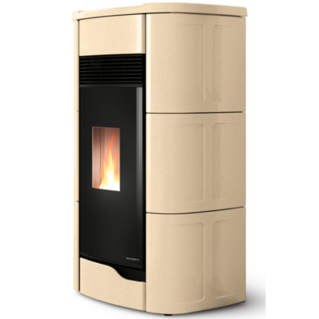 Soba pe peleti PALAZZETTI Ecofire ANNA 9 Pro2, dimensiuni 61x54x119 cm- 190 kg, culoare ceramica cream