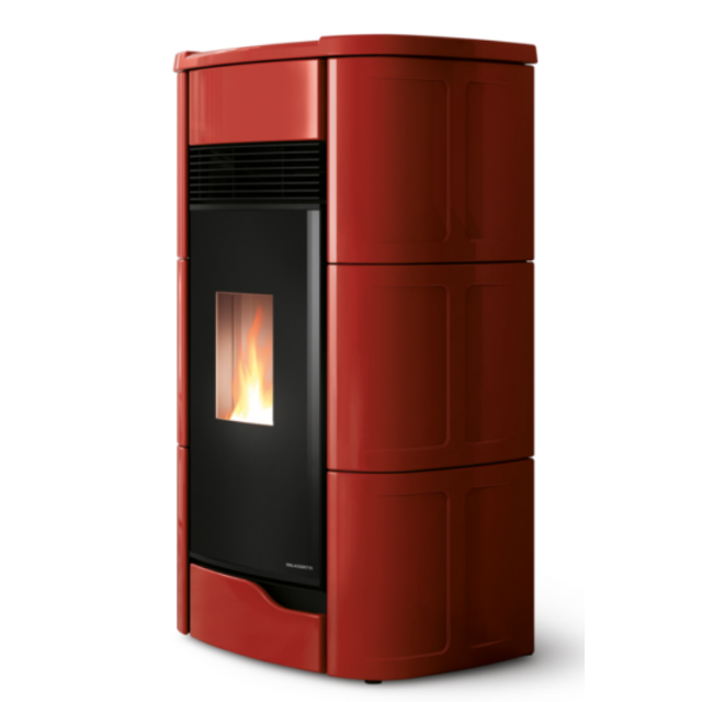 Soba pe peleti PALAZZETTI Ecofire ANNA 9 Pro2, dimensiuni 61x54x119 cm- 190 kg, culoare ceramica burgundy