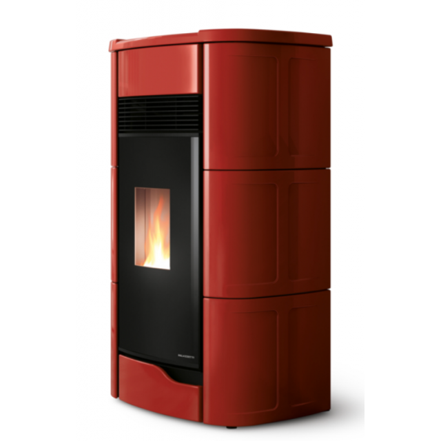 Soba pe peleti PALAZZETTI Ecofire ANNA 12, dimensiuni 61x54x119 cm- 190 kg, culoare ceramica burgundy