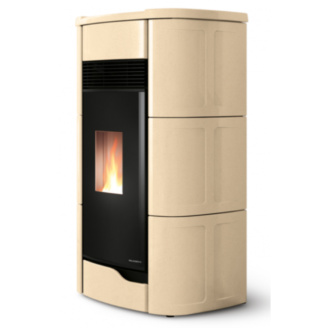 Soba pe peleti PALAZZETTI Ecofire ANNA 12 Pro3, dimensiuni 61x54x119 cm- 190 kg, culoare ceramica cream