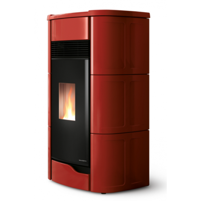Soba pe peleti PALAZZETTI Ecofire ANNA 12 Pro3, dimensiuni 61x54x119 cm- 190 kg, culoare ceramica burgundy