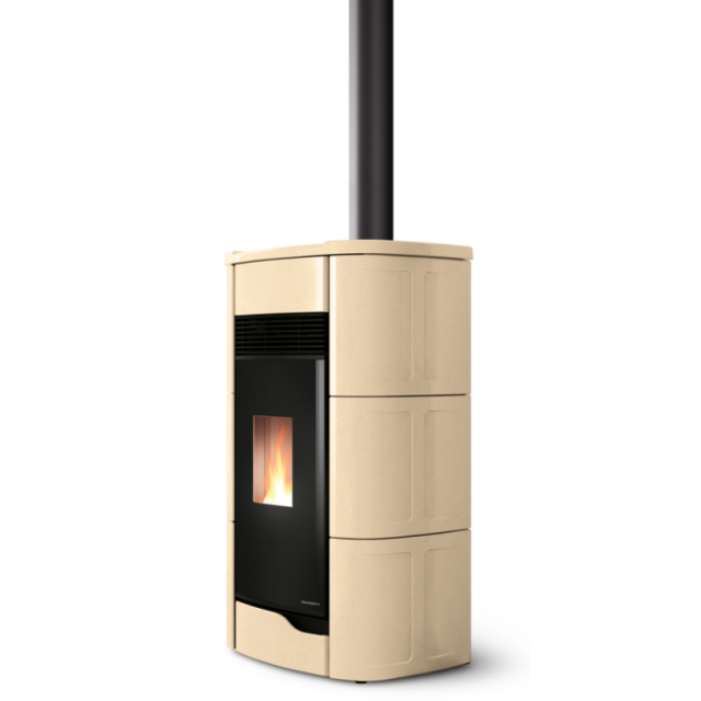Soba pe peleti PALAZZETTI Ecofire ANNA 9 US, dimensiuni 61x54x119 cm- 190 kg, culoare ceramica cream