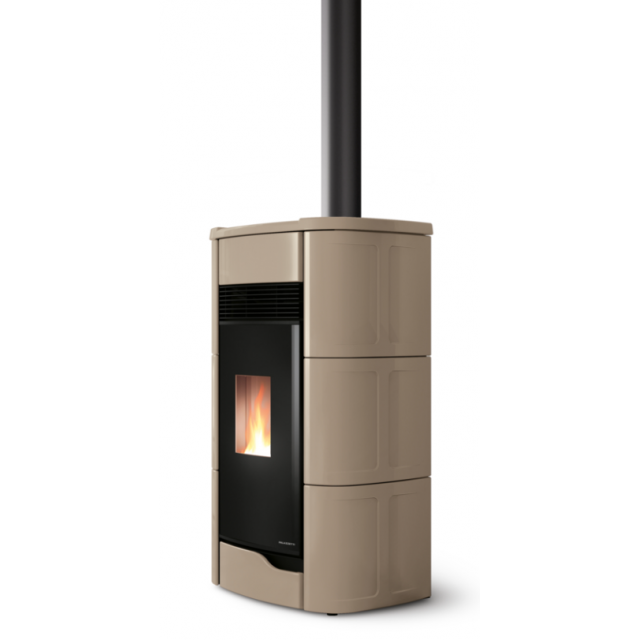 Soba pe peleti PALAZZETTI Ecofire ANNA 9 US Pro2, dimensiuni 61x54x119 cm- 190 kg, culoare ceramica caffe latte