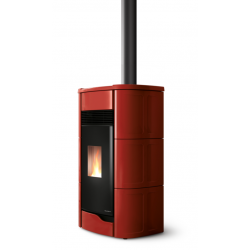 Soba pe peleti PALAZZETTI Ecofire ANNA 9 US Pro2, dimensiuni 61x54x119 cm- 190 kg, culoare ceramica burgundy