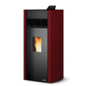 Soba pe peleti PALAZZETTI Ecofire Bianca Lux 12, dimensiuni 56 x 55 x 120 cm - 183 kg, culoare otel rosu