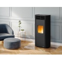 Soba pe peleti PALAZZETTI Ecofire CLELIA 13, dimensiuni 59 x 52 x 122 cm - 150 kg, culoare otel negru