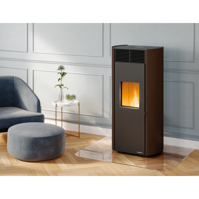 Soba pe peleti PALAZZETTI Ecofire CLELIA 13, dimensiuni 59 x 52 x 122 cm - 150 kg, culoare otel moka