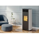 Soba pe peleti PALAZZETTI Ecofire CLELIA 13, dimensiuni 59 x 52 x 122 cm - 150 kg, culoare otel alb