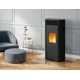 Soba pe peleti PALAZZETTI Ecofire CLELIA TC 9 Pro2, dimensiuni 59 x 52 x 122 cm - 150 kg, culoare otel negru