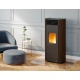 Soba pe peleti PALAZZETTI Ecofire CLELIA TC 9 Pro2, dimensiuni 59 x 52 x 122 cm - 150 kg, culoare otel moka