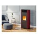 Soba pe peleti PALAZZETTI Ecofire CLELIA TC 13, dimensiuni 59 x 52 x 122 cm - 150 kg, culoare otel rosu