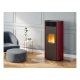 Soba pe peleti PALAZZETTI Ecofire CLELIA TC 13 Pro3, dimensiuni 59 x 52 x 122 cm - 150 kg, culoare otel rosu