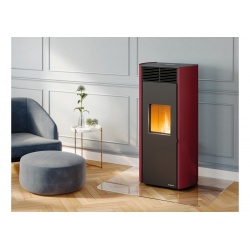 Soba pe peleti PALAZZETTI Ecofire CLELIA TC 13 Pro3, dimensiuni 59 x 52 x 122 cm - 150 kg, culoare otel rosu
