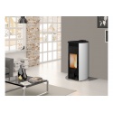 Soba pe peleti PALAZZETTI Ecofire GIORGIA 12, dimensiuni 58 x 59 x 122 cm - 180 kg, culoare otel alb