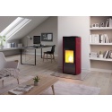 Soba pe peleti PALAZZETTI Ecofire GIORGIA 12 Pro3, dimensiuni 58 x 59 x 122 cm - 180 kg, culoare otel rosu