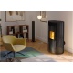 Soba pe peleti PALAZZETTI Ecofire Lilibet 13 Pro3, dimensiuni 64 x 58 x 122 cm - 195 kg, culoare ceramica negru