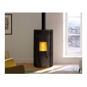 Soba pe peleti PALAZZETTI Ecofire Lilibet 12 US Pro2, dimensiuni 65 x 66 x 122 cm - 195 kg, culoare ceramica negru