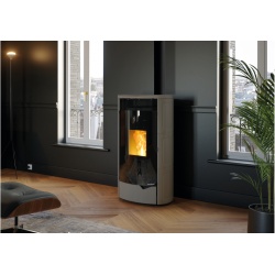 Soba pe peleti PALAZZETTI Ecofire NADINE US 9 Pro2 , dimensiuni 62 x 68 x 125 cm - 190 kg, culoare ceramica caffe latte