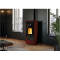 Soba pe peleti PALAZZETTI Ecofire NADINE US 12, dimensiuni 62 x 68 x 125 cm - 190 kg, culoare ceramica burgundy
