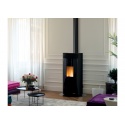 Soba pe peleti PALAZZETTI Ecofire VIVIENNE TC 9 US Pro2, dimensiuni 58 x 66 x 122 cm - 165 kg, culoare otel negru