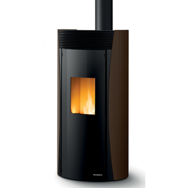 Soba pe peleti PALAZZETTI Ecofire VIVIENNE TC 12 US Pro2, dimensiuni 58 x 66 x 122 cm - 165 kg, culoare otel moka