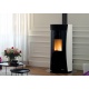 Soba pe peleti PALAZZETTI Ecofire VIVIENNE TC 12 US Pro2, dimensiuni 58 x 66 x 122 cm - 165 kg, culoare otel alb