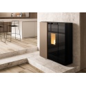 Soba pe peleti hidrroventilata PALAZZETTI TIFFANY IDRO V13 TC, dimensiuni 101 x 36 x 116 cm - 244 kg, culoare otel caffe latte
