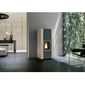 Soba pe peleti cu apa PALAZZETTI MARTINA IDRO LUX 10, dimensiuni 52 x 59 x 135 cm - 180 kg, culoare otel ivory