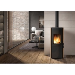 Soba pe lemne PALAZZETTI Dalia, dimensiuni 55 x 51 x 122 cm - 190 kg, culoare ceramica caffe latte