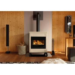 Soba pe lemne PALAZZETTI Elsa New, dimensiuni 80 x 56 x 100 cm - 225 kg, culoare ceramica cream