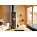 Soba pe lemne cu cuptor PALAZZETTI Eva S, dimensiuni 44 x 45 x 150 cm - 230 kg, culoare ceramica alba