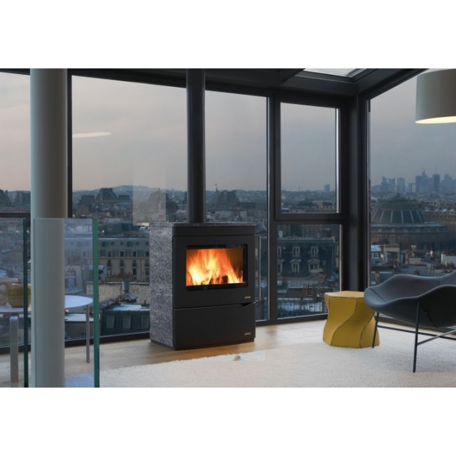 Soba pe lemne PALAZZETTI Nicole, dimensiuni 78 x 50 x 95 cm - 130 kg, culoare piatra naturala