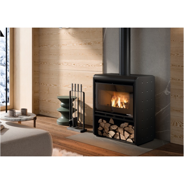 Soba pe lemne PALAZZETTI Sahara 80, dimensiuni 85 x 52 x 88 cm - 250 kg, culoare negru