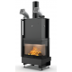 Semineu pe lemne PALAZZETTI WTX 70R N15, dimensiuni 87 x 61 x 171 cm - 307 kg, sticla colt dreapta