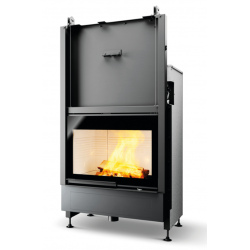 Semineu pe lemne PALAZZETTI WTX 80F N18, dimensiuni 90 x 61 x 171 cm - 295 kg, putere termică nominală 17,8 kW