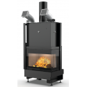 Semineu pe lemne PALAZZETTI WTX 80L N18, dimensiuni 100 x 61 x 171 cm - 337 kg, colt sticla stanga