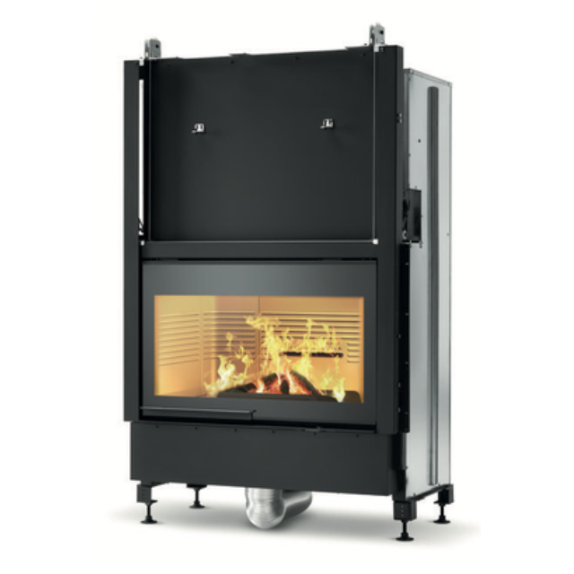 Semineu pe lemne PALAZZETTI Ecomonoblocco WT 16:9F N12, dimensiuni 116 x 63 x 172 cm - 450 kg, putere termică nominală 12,2 kW