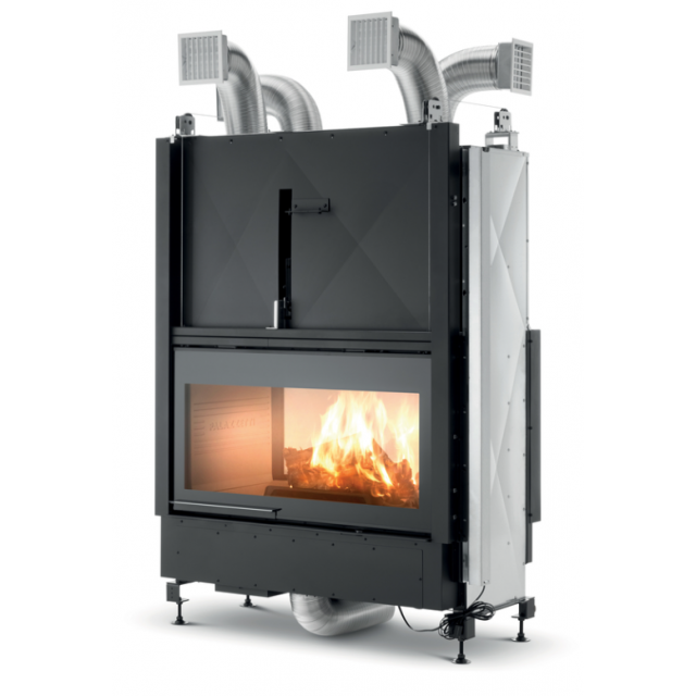 Semineu pe lemne PALAZZETTI Ecomonoblocc WT 16:9B V13, dimensiuni 124 x 65 x 171 cm - 428 kg, putere nominală 13,5 kW