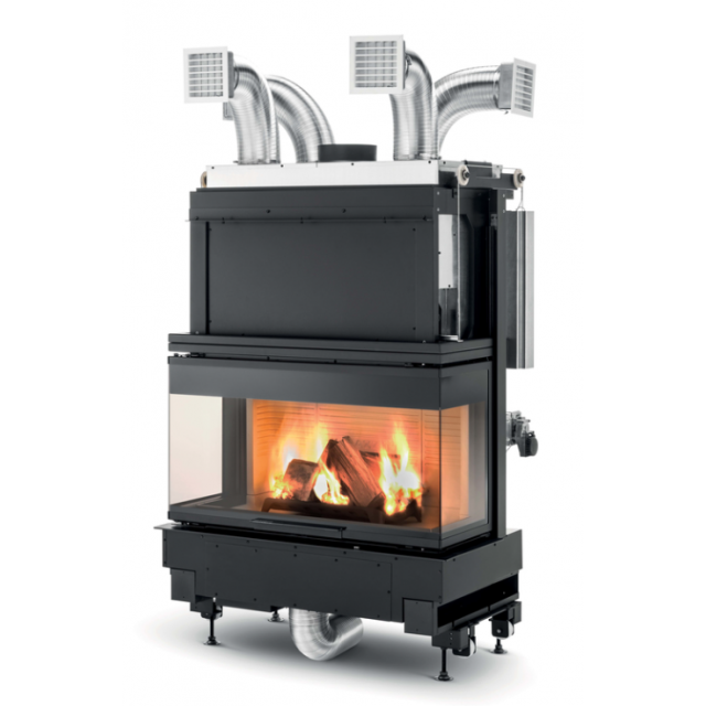 Semineu pe lemne PALAZZETTI Ecomonoblocc WT 16:9 3D V12 EPlus , dimensiuni 108 x 71 x 164 cm - 450 kg, putere nominală 12.5 kW