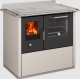 Sobă pe lemne cu cuptor DE MANINCOR E90, dimensiuni 90x60x86 cm, culoare ivory cu usi negre