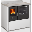 Sobă pe lemne cu cuptor DE MANINCOR E90, dimensiuni 90x60x86 cm, culoare alb cu usi negre