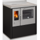 Sobă pe lemne cu cuptor DE MANINCOR E80, dimensiuni 80x60x86 cm, culoare negru cu usi din inox Sobă pe lemne cu cuptor DE MANINCOR E80, dimensiuni 80x60x86 cm, culoare negru cu usi din inox