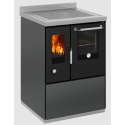 Sobă pe lemne cu cuptor DE MANINCOR E60F, dimensiuni 60x60x86 cm, culoare negru cu usi negre