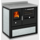 Sobă pe lemne cu cuptor DE MANINCOR E90P, dimensiuni 90x60x86 cm, culoare piatra cu usi negre