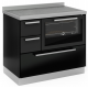 Sobă pe lemne cu cuptor DE MANINCOR F100, dimensiuni 100x60x86cm, culoare negru cu usi negre