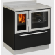 Sobă pe lemne cu cuptor DE MANINCOR F80, dimensiuni 80x60x86 cm, culoare negru cu usi din inox Sobă pe lemne cu cuptor DE MANINCOR F80, dimensiuni 80x60x86 cm, culoare negru cu usi din inox